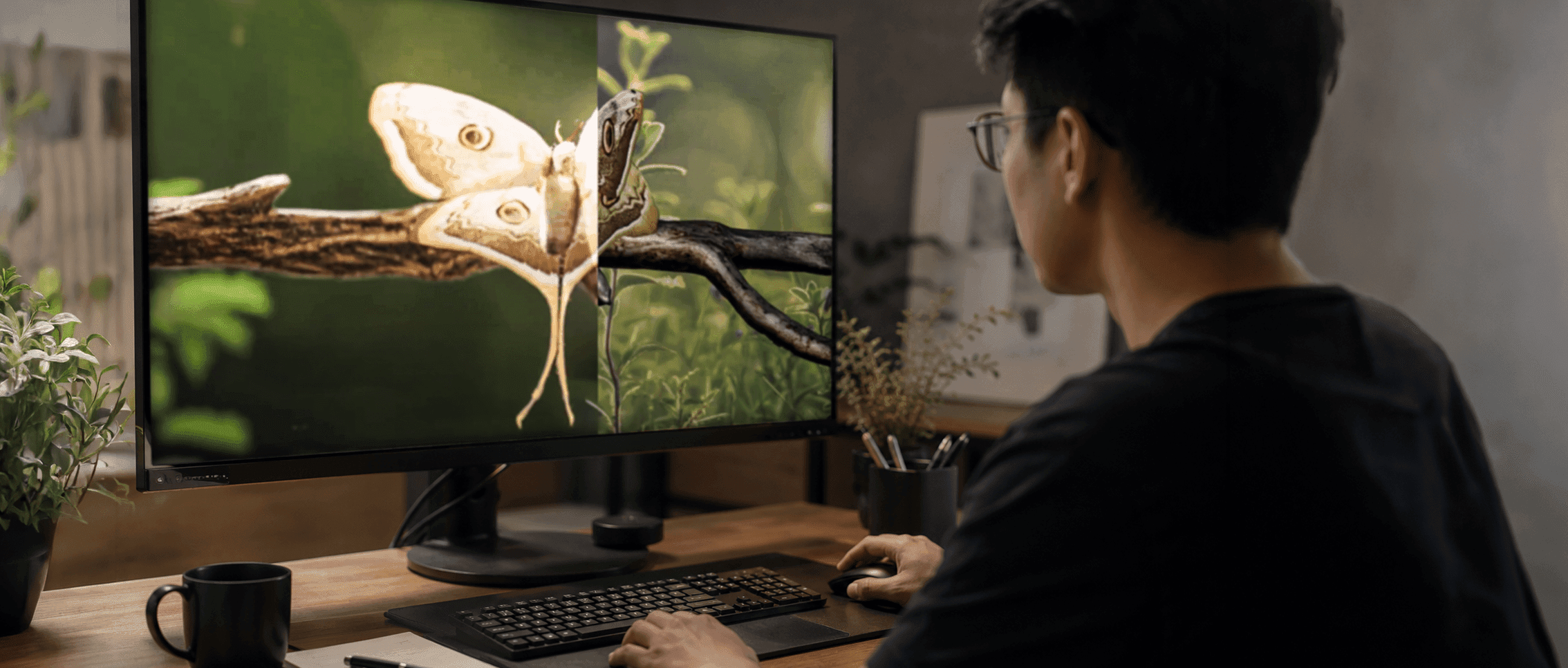 Developer working on an interactive nature visualization